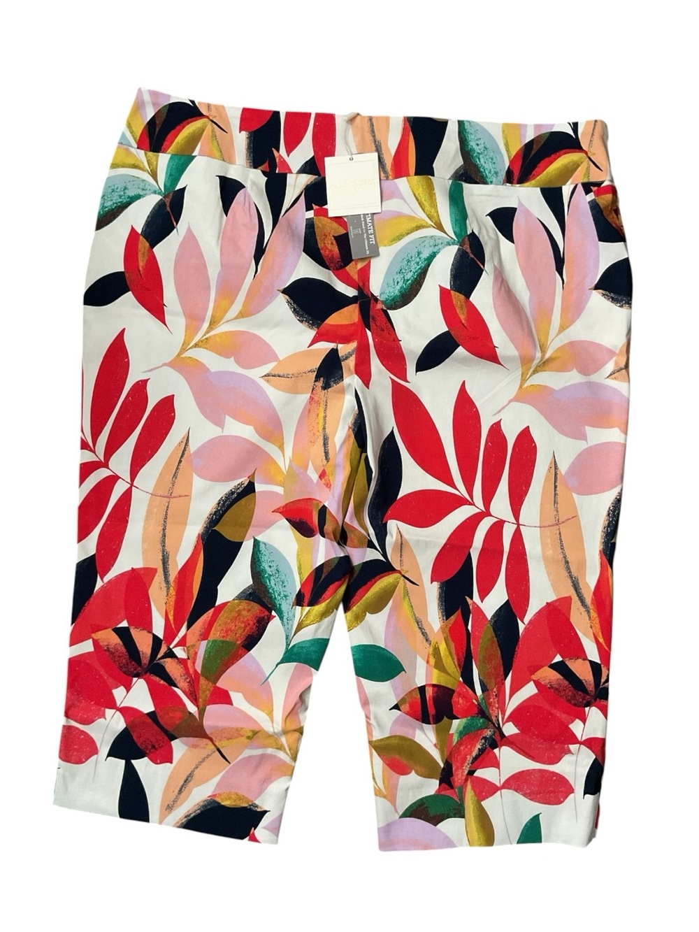 Zac & Rachel Multicolor Leaf Print Capris W:23” R:13” I:21.5” RT $58 - Picture 2 of 4